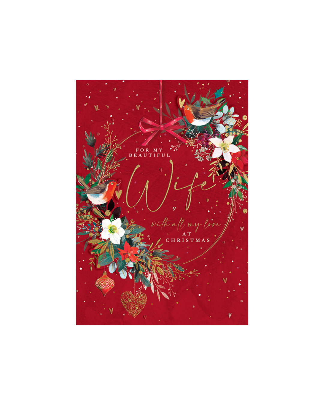 Card Christmas Garland Wife