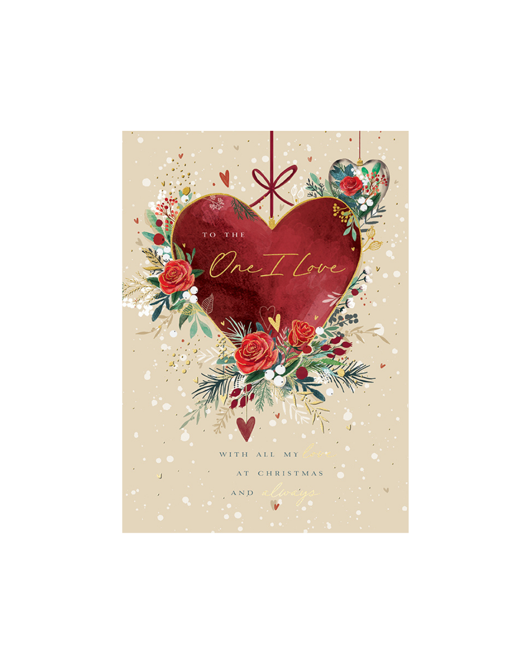 Card Christmas Heart One I Love