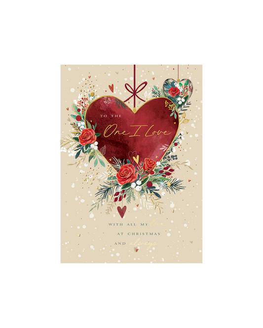 Card Christmas Heart One I Love