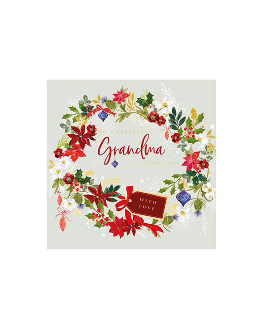 Card Floral Wreath Grandma