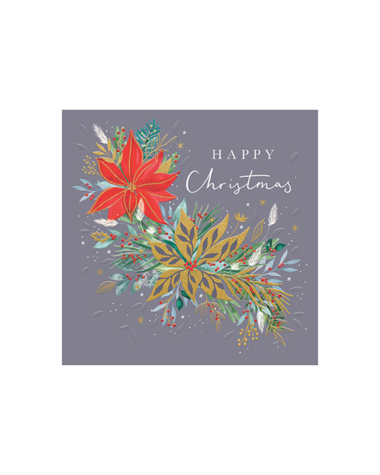 Card Gold Poinsettia