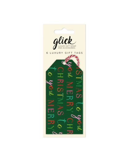 Multipack Tag (6) Exquisite Christmas Green