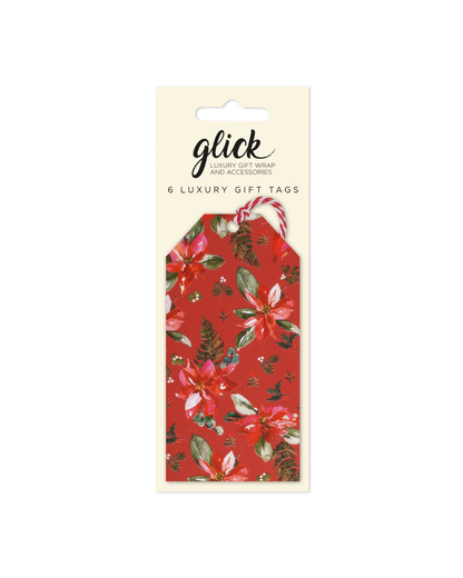 Multipack Tag (6) Poinsettia Red