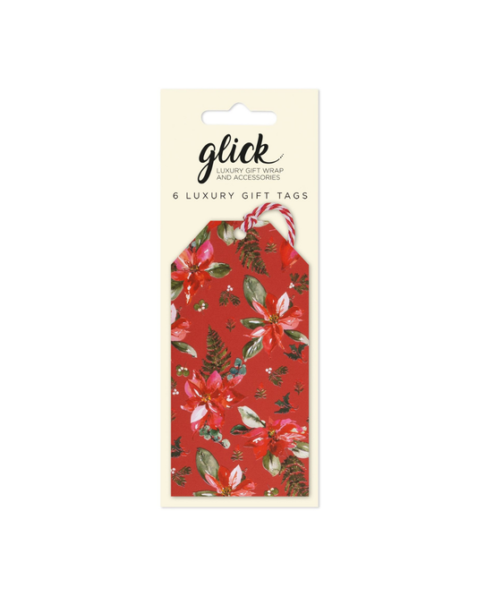 Multipack Tag (6) Poinsettia Red