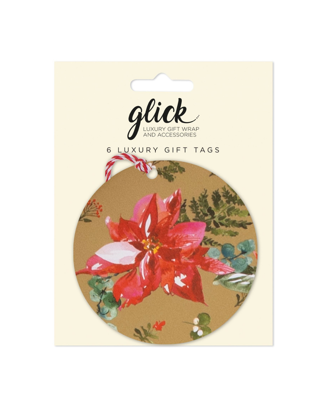 Multipack Tag (6) Poinsettia Gold
