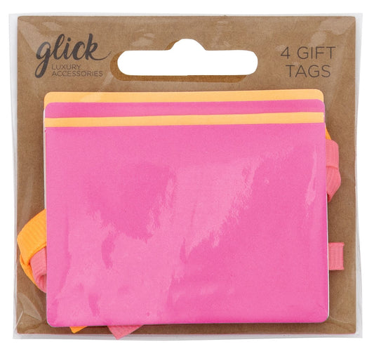 Multi Pack set 4 Neon Pink and Orange Gift Tags