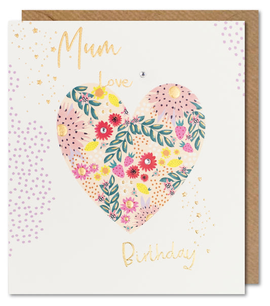 Card Mum with Love on your Birthday