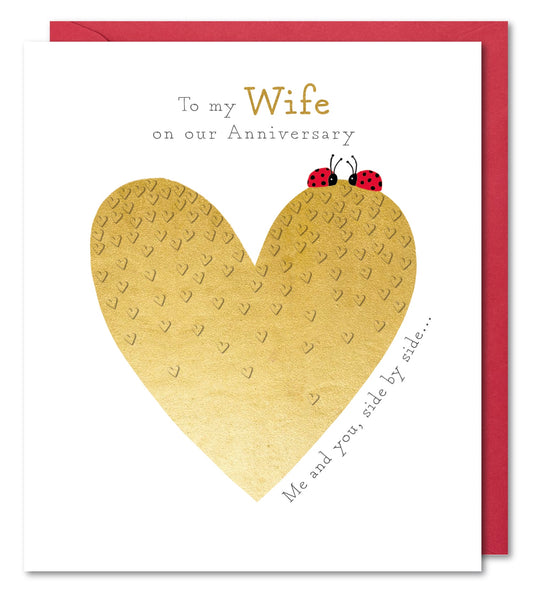 Card Wife Anniversary Gold Heart