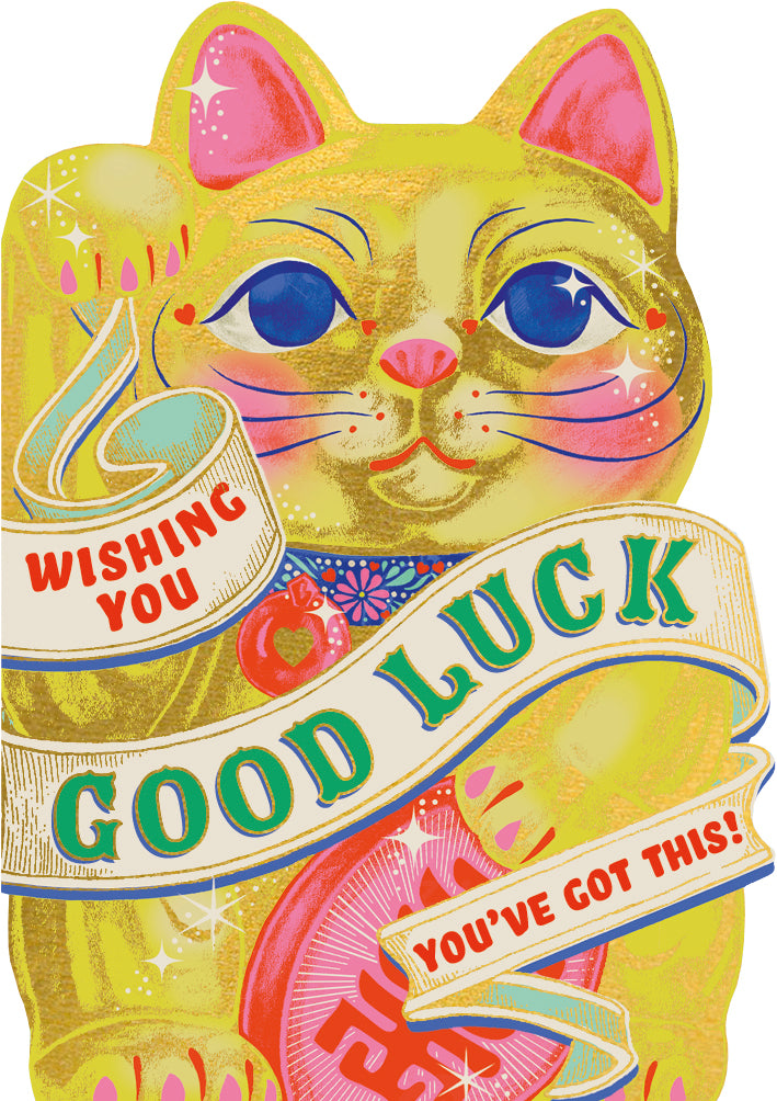Lucky Cat Good Luck Greeting Card