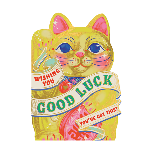 Lucky Cat Good Luck Greeting Card