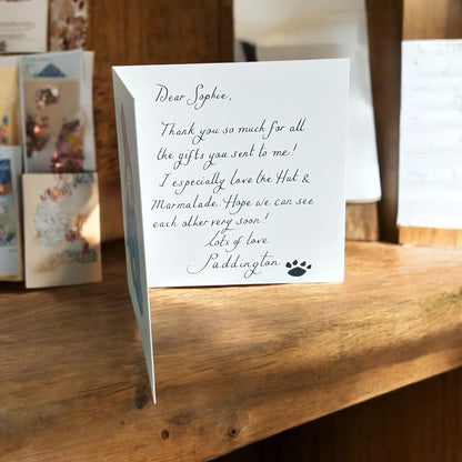 A Note from Paddington Card
