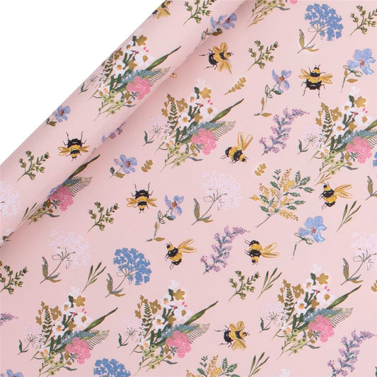 Roll Wrap 4m Bees Pink