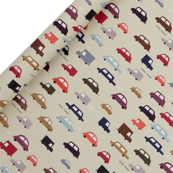 Quirky Cars 4m Roll Wrap