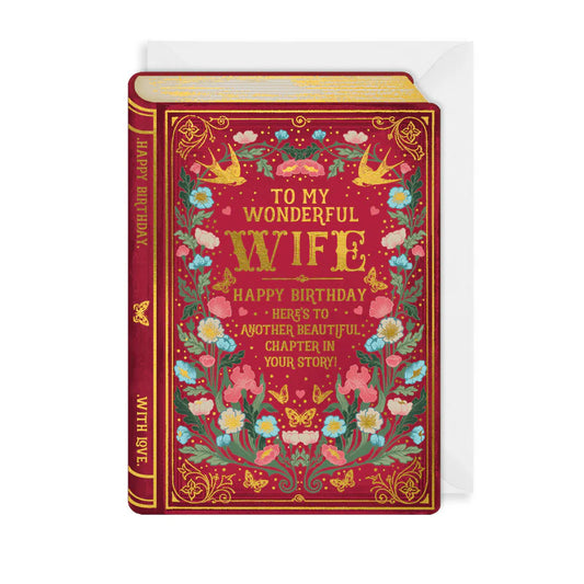 Wonderful Wife Book Birthday Card