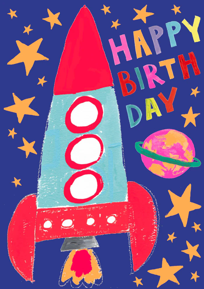 Card Birthday Rocket