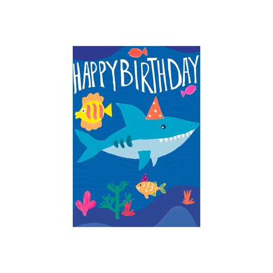 Shark Happy Birthday Card