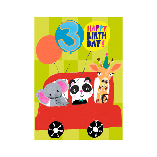 Age 3 Animal Party Bus