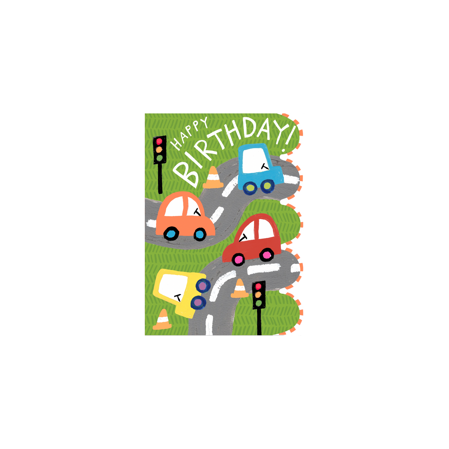 Cars on the Road Birthday Card
