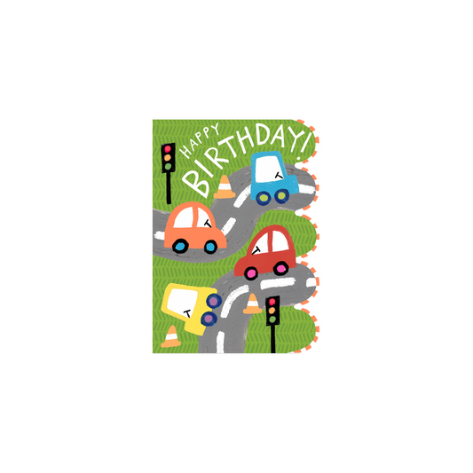 Cars on the Road Birthday Card