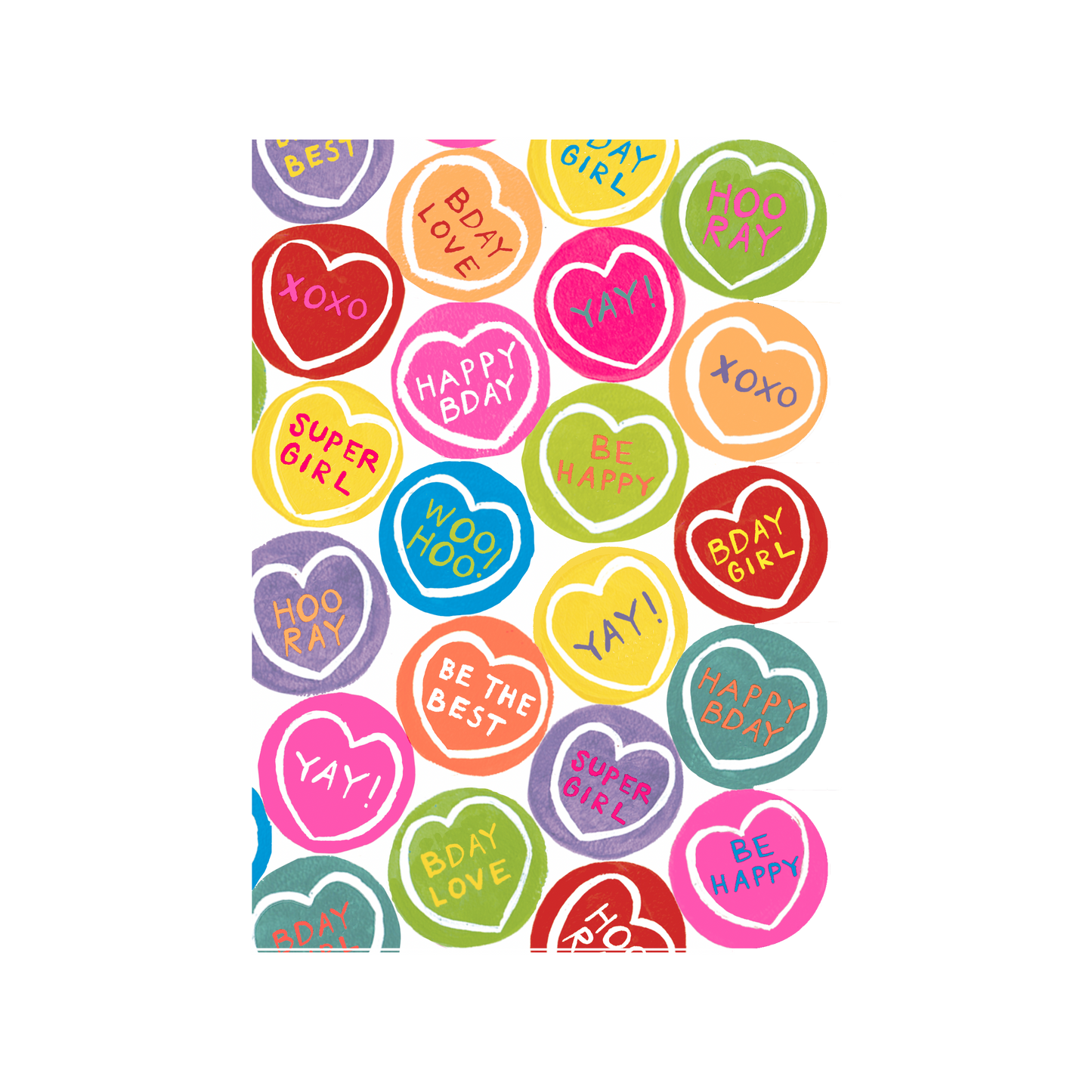 Sunshine Love Hearts Birthday Card