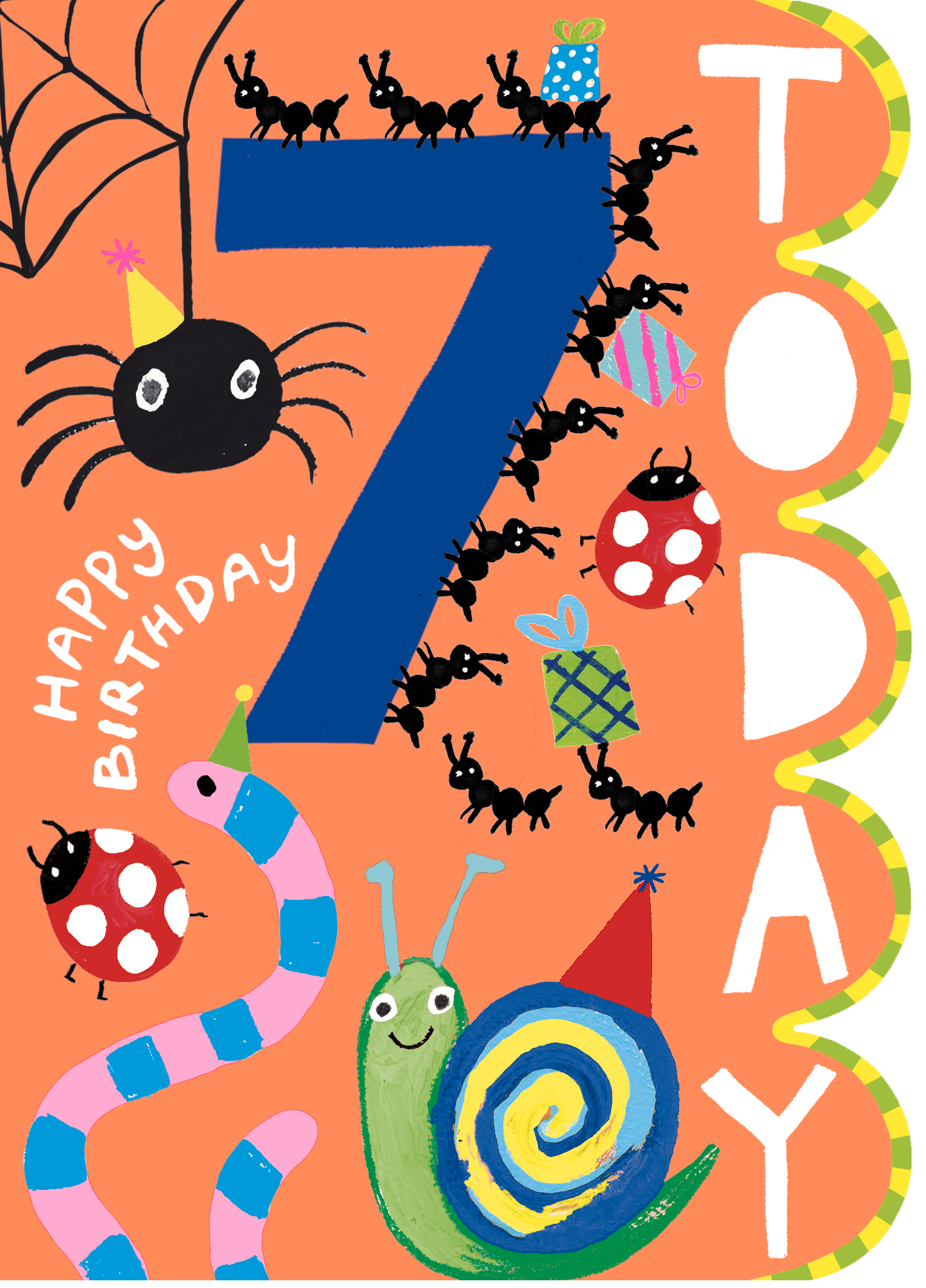 Sunshine Age 7 Insects Birthday Card
