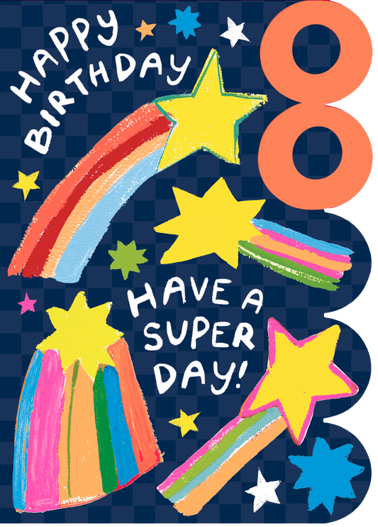Sunshine Age 8 Shooting Stars Birthday Card