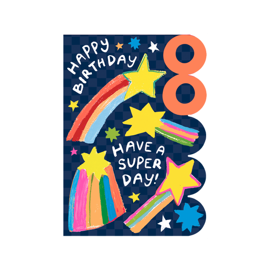 Sunshine Age 8 Shooting Stars Birthday Card