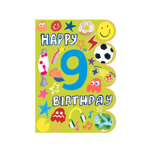 Sunshine Age 9 Icons Birthday Card