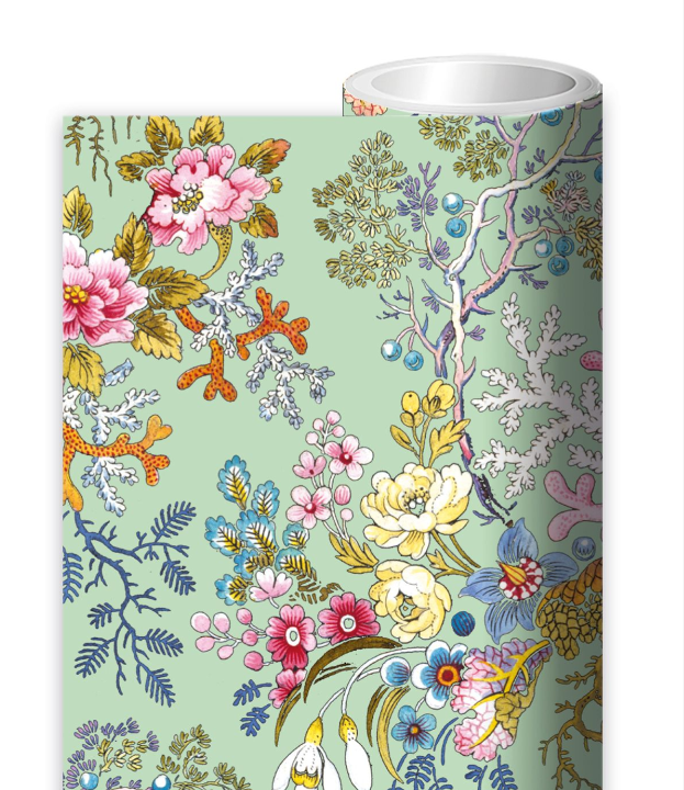 Gift Wrap Roll 3m Kilburn Coral (Aqua)