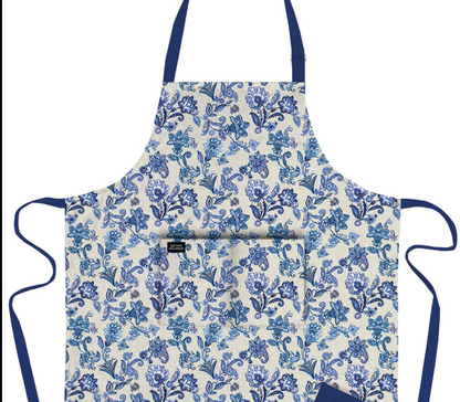 Blue Paisley 100% Organic Cotton Apron