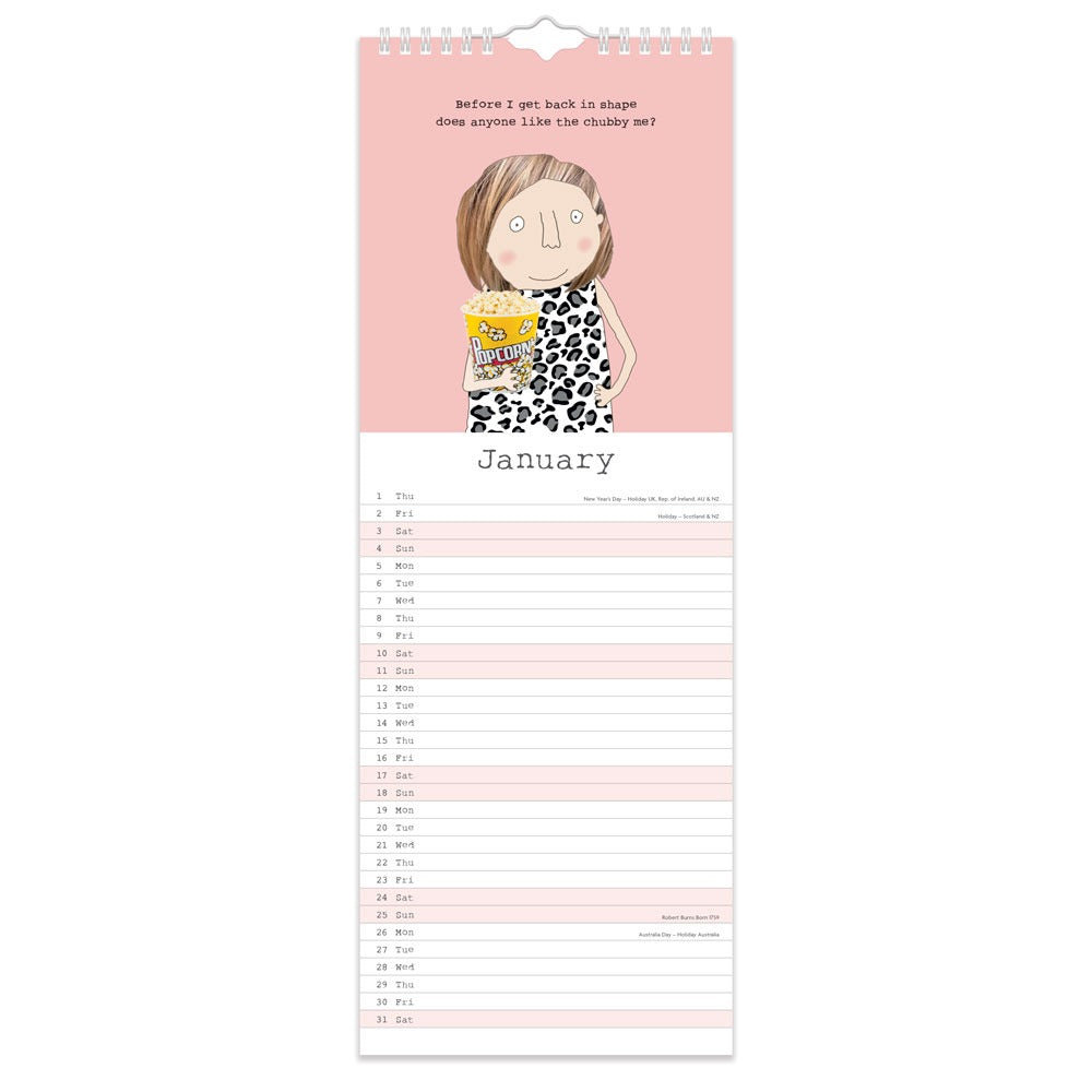 Slim Wall Calendar 2026