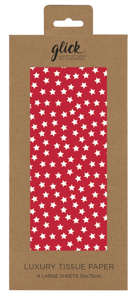 Tissue Wrap Stars Red