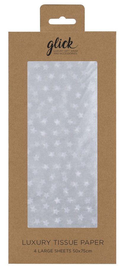 Tissue Wrap Stars Silver