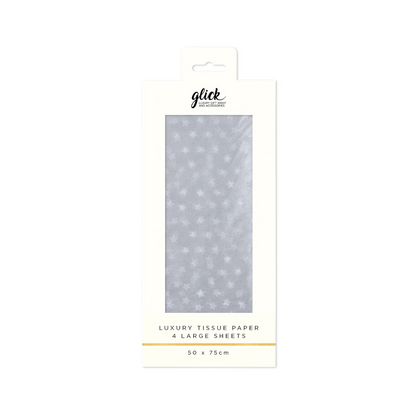 Tissue Wrap Stars Silver