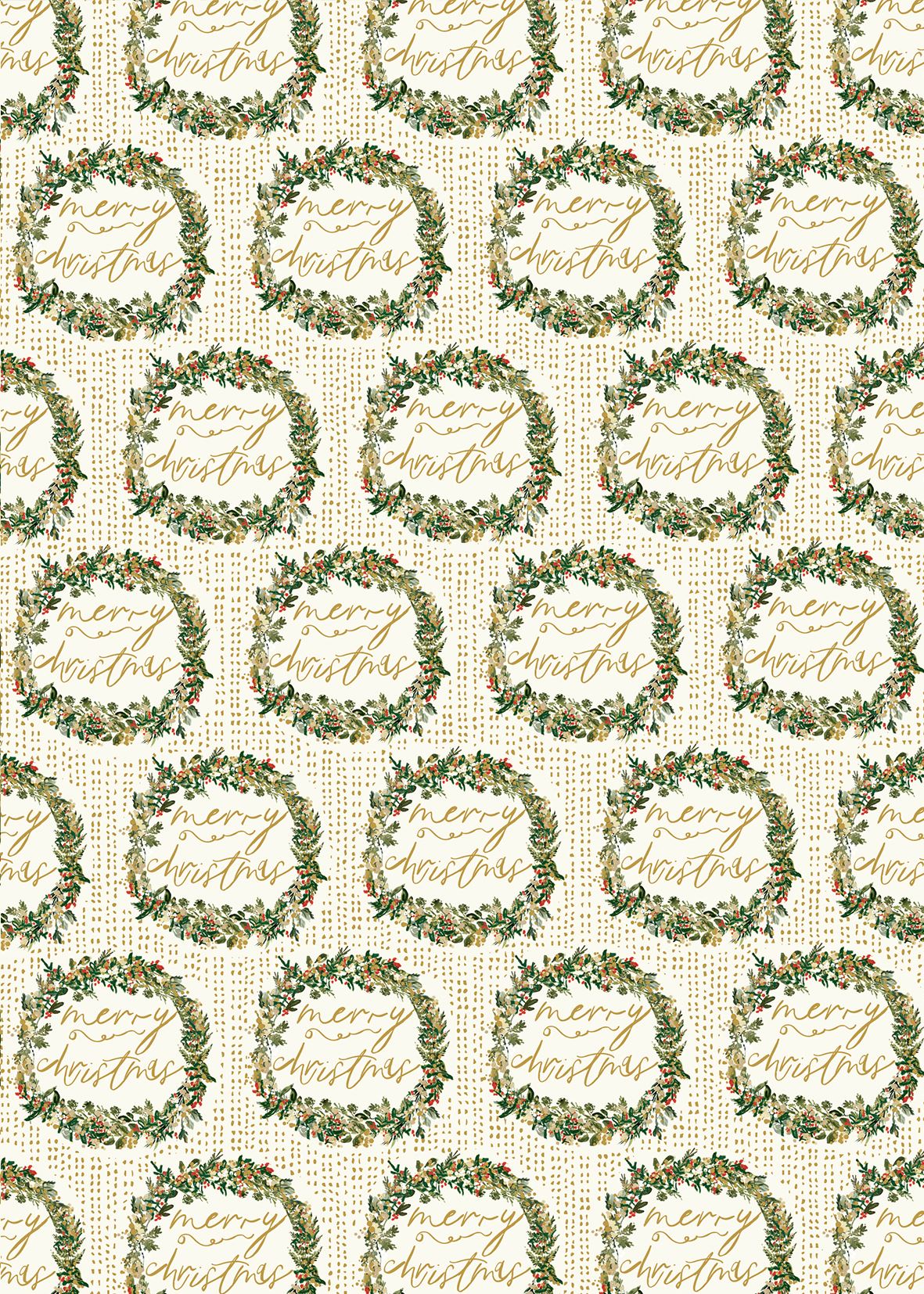 Flat Wrap Golden Garland Wreath