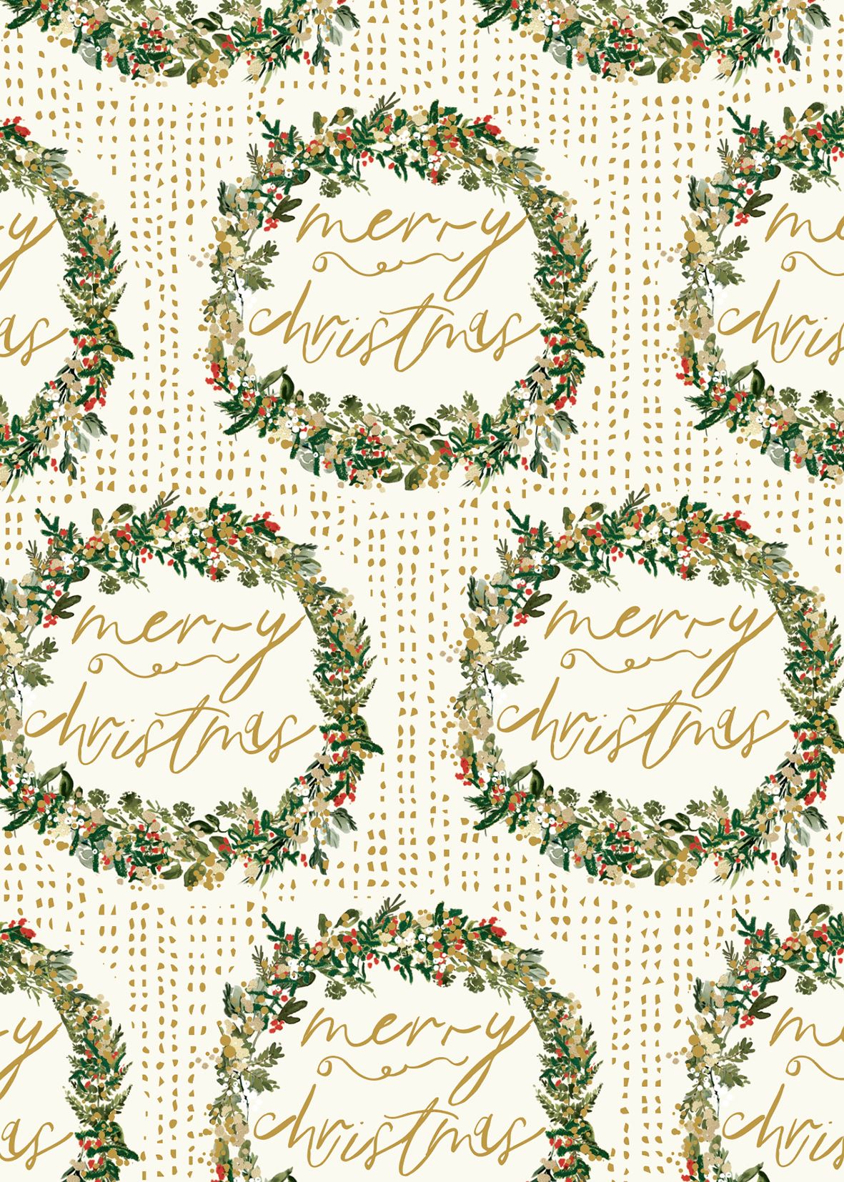 Flat Wrap Golden Garland Wreath