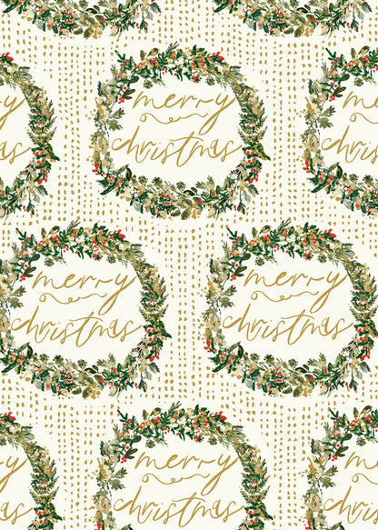 Flat Wrap Golden Garland Wreath