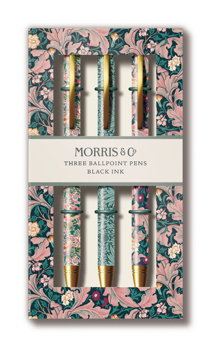 Set of 3 William Morris Ballpoint Pens - Timeless Elegance in Every Stroke