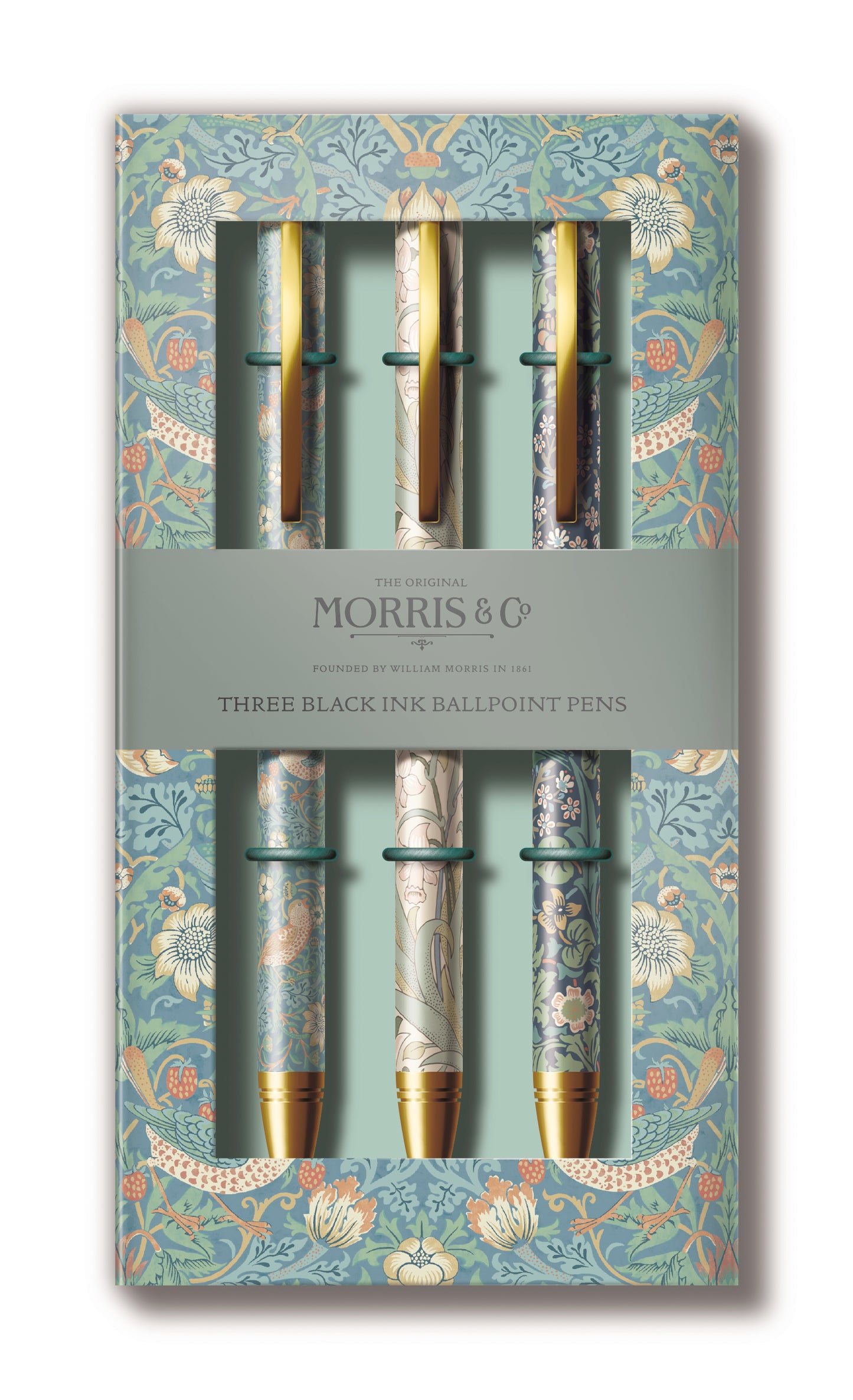 Set of 3 William Morris Ballpoint Pens - Timeless Elegance in Every Stroke