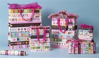 Gift Wrap Birthday Stripes Pink