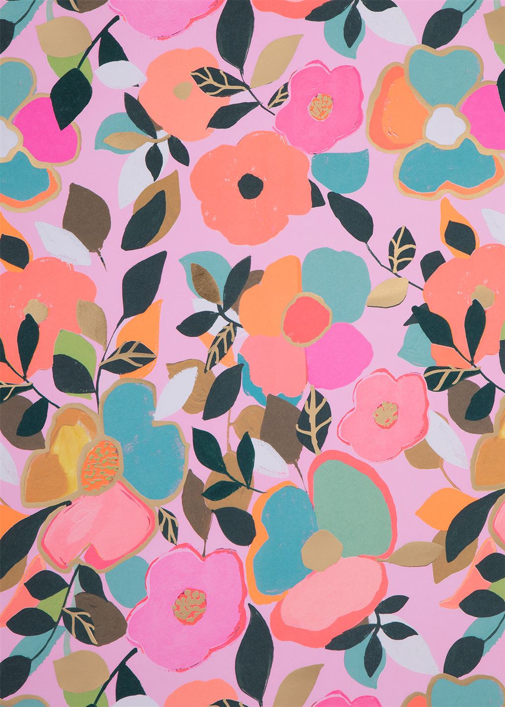 Neon Floral Gift Wrap