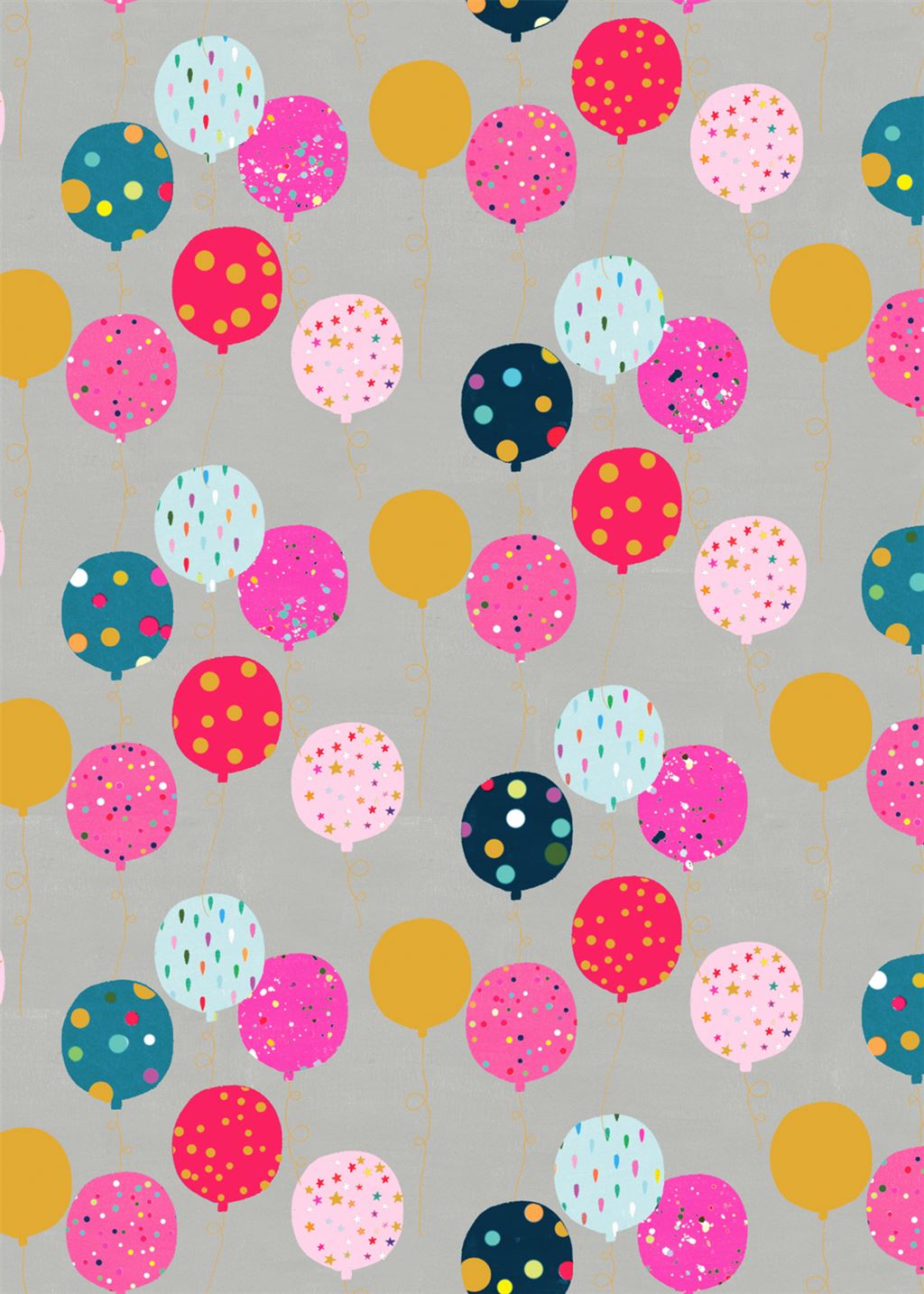 Birthday Pink Balloons Gift Wrap