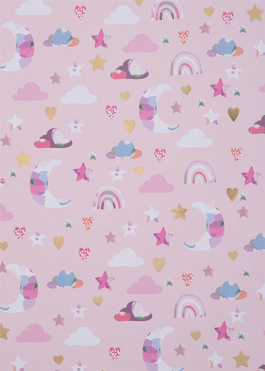 Baby Girl Clouds Gift Wrap