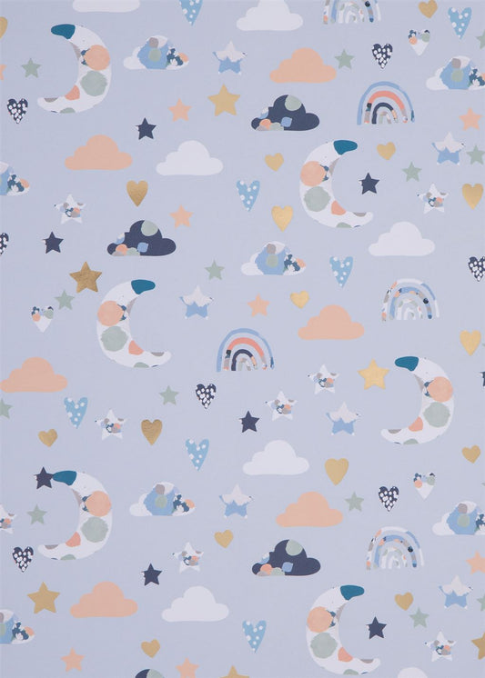 Baby Boy Clouds Gift Wrap