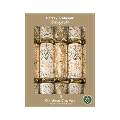 Large Gold Mistletoe Crackers