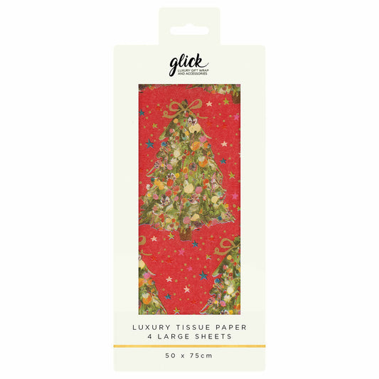 Tissue Exquisite Evergreen Red