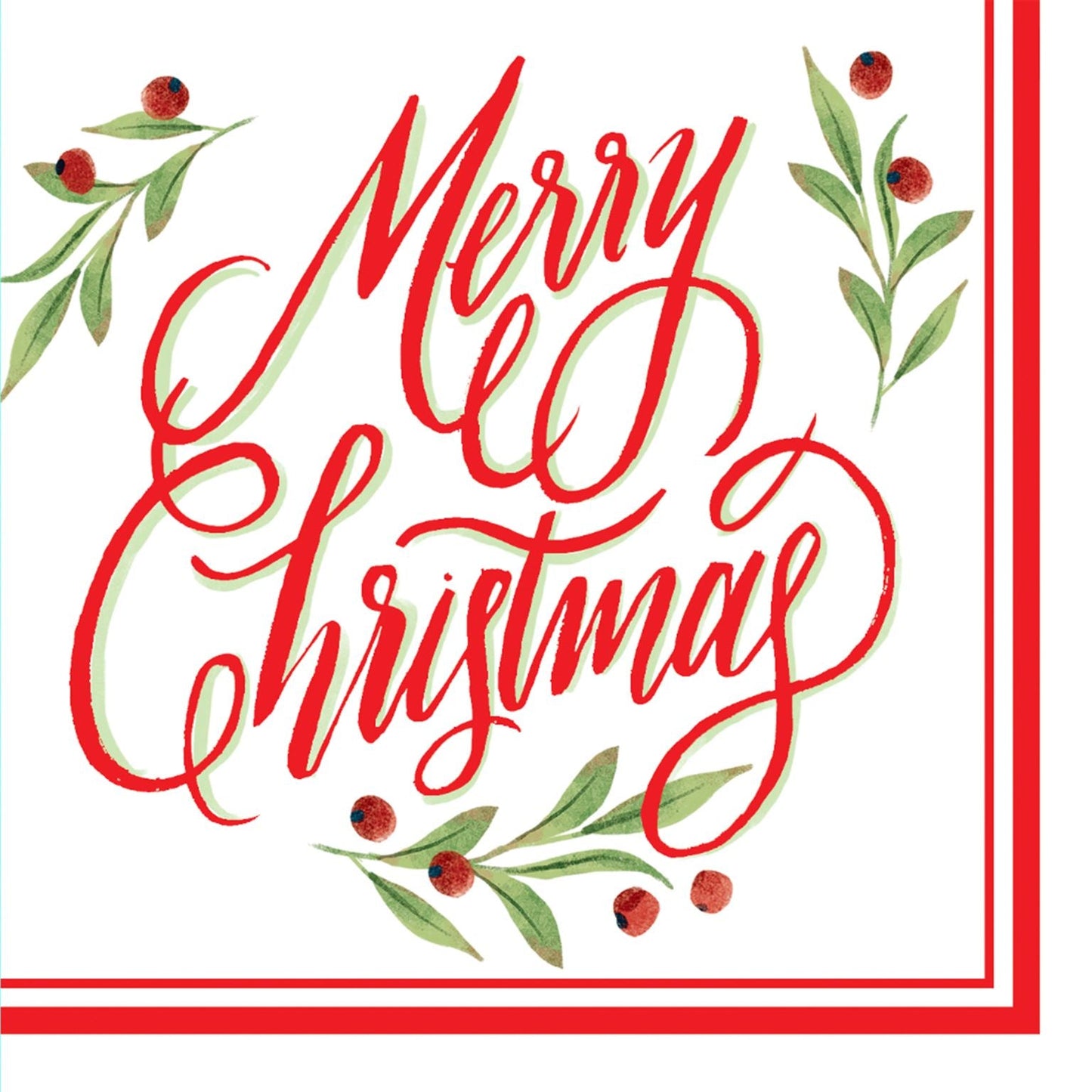 Napkin Merry Christmas Rouge