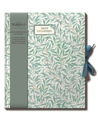 Morris & Co. Daily Organiser – Elegant Botanical Planner with Ribbon Tie