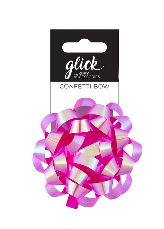 Irridescent Pink Confetti Bow