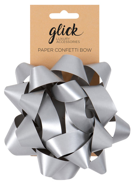 Silver Confetti Bow